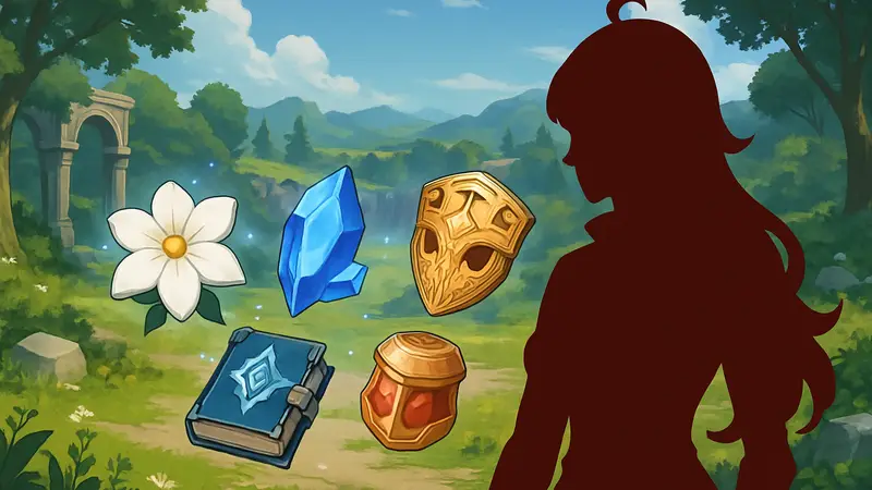 Изображение материалов для возвышения и талантов Линеи из Genshin Impact