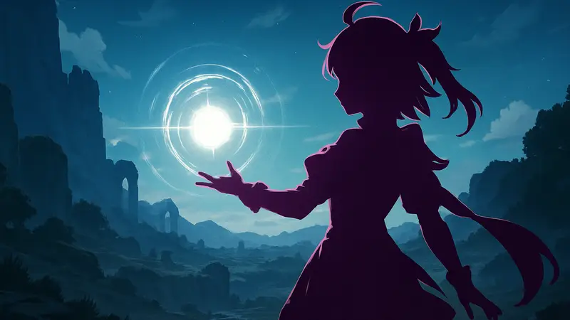 Игровой персонаж Фиби из Wuthering Waves, демонстрирующая способности Spectro-урона и Святого Света.