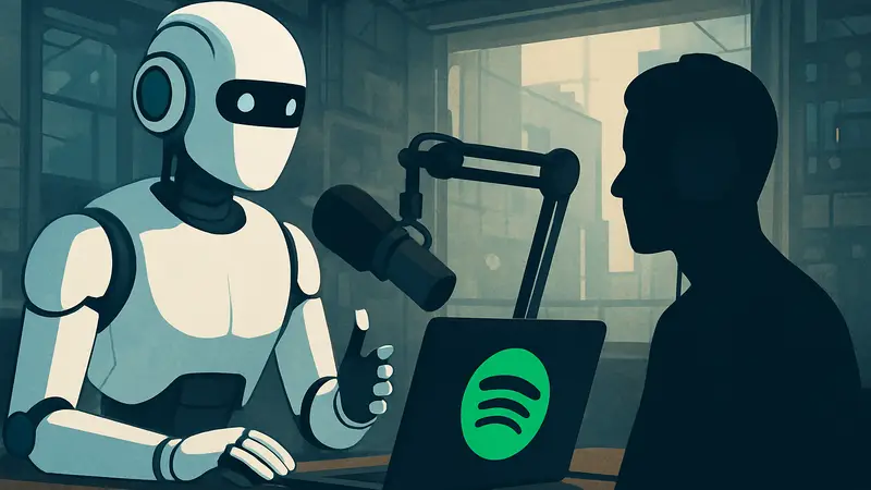 Изображение ИИ-бота, генерирующего подкаст для Spotify
