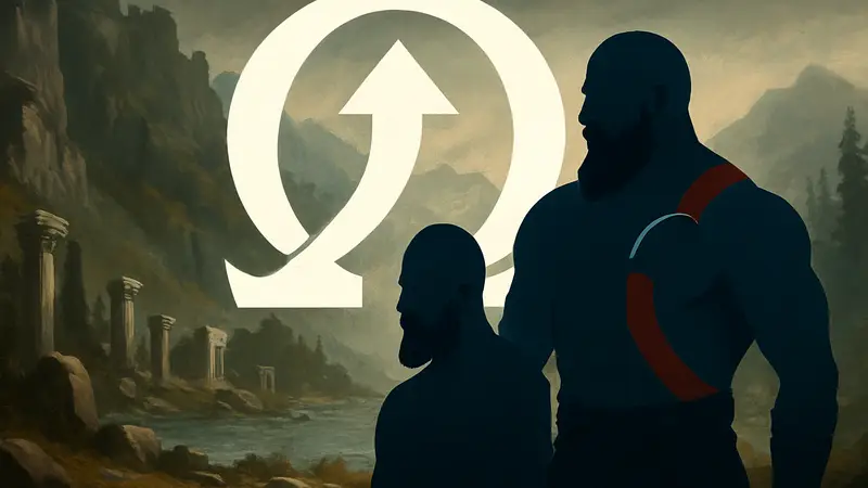 Логотип God of War: Sons of Sparta с изображением Кратоса, символизирующий обновление игры