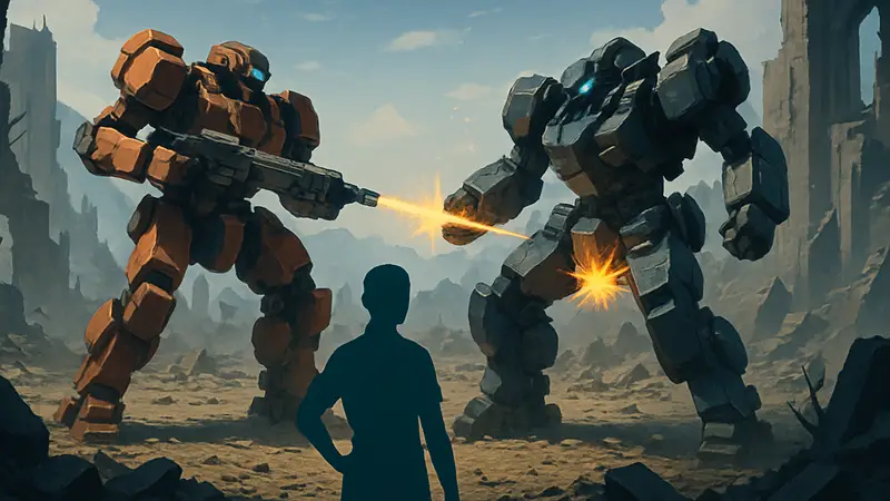 Мехи сражаются в пошаговом бою на скриншоте Starbites