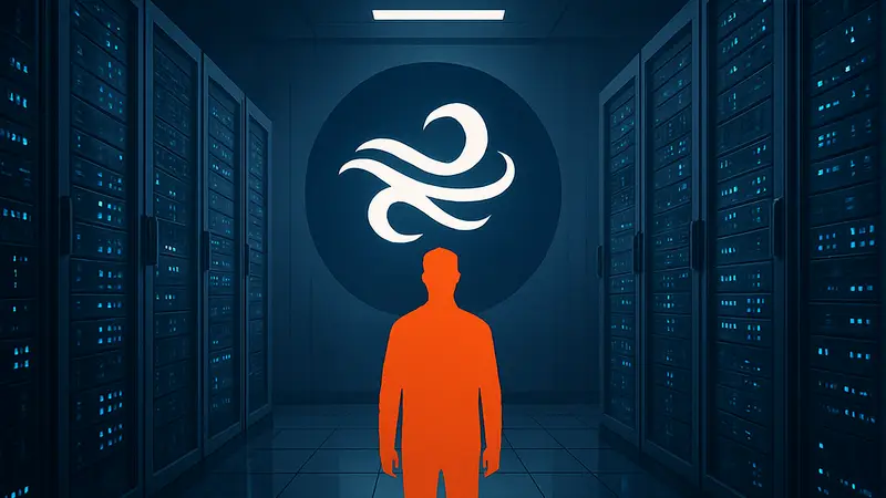 Логотип Mistral AI или изображение, символизирующее искусственный интеллект и дата-центры