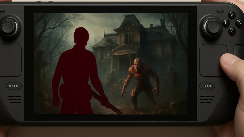 Скриншот из Resident Evil Requiem, запускающийся на портативной консоли Steam Deck