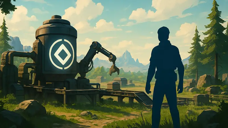 Логотип Ormod Directive на фоне открытого мира с элементами автоматизации