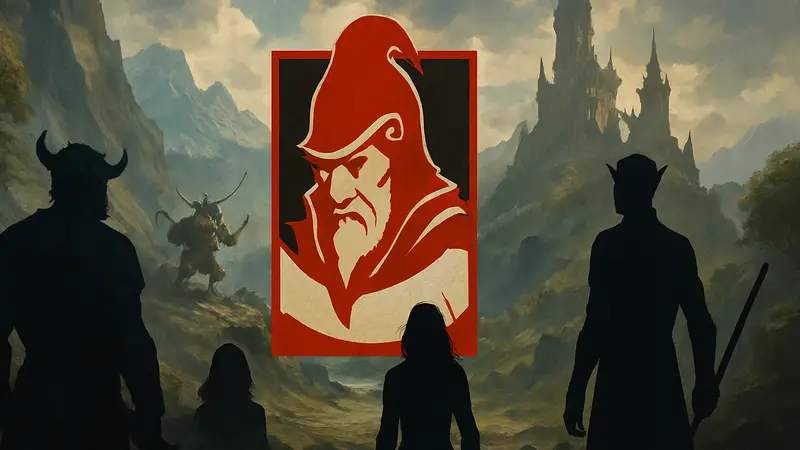 Логотип Larian Studios на фоне арта из игры Divinity или Baldur's Gate 3