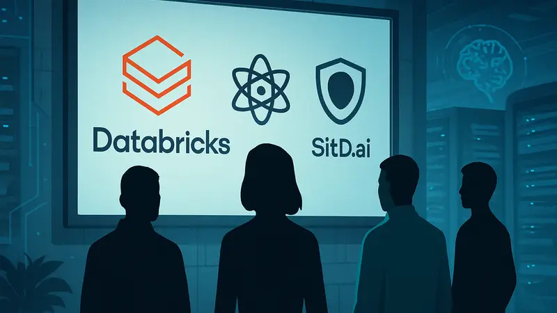 Логотип Databricks и ик онки стартапов Antimatter, SiftD.ai, технологии ИИ-безопасности