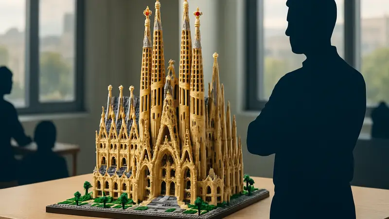 Изображение самого большого набора LEGO, представляющего модель Саграда Фамилия.