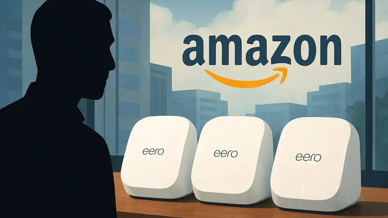 Меш-система Wi-Fi роутеров eero 6+ с логотипом Amazon.