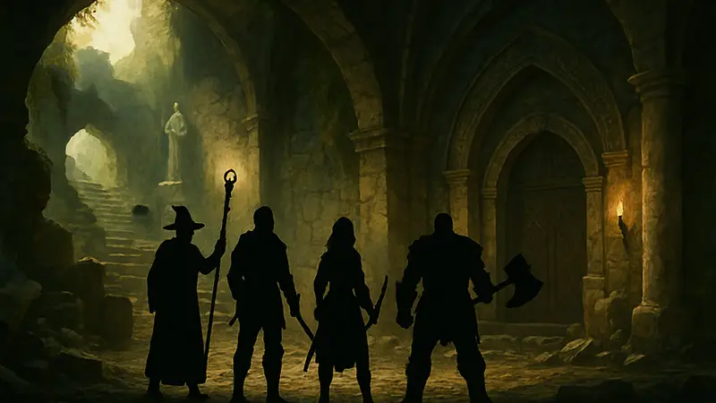 Скриншот или концепт-арт игры Esoteric Ebb, отражающий атмосферу Dungeons & Dragons.