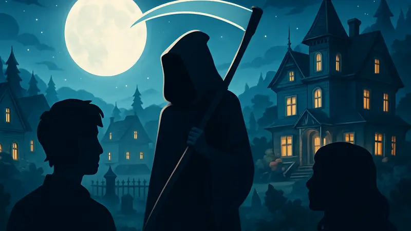 Персонаж Смерти из Moonlight Peaks, иллюстрация к гайду по отношениям с ней в игре.