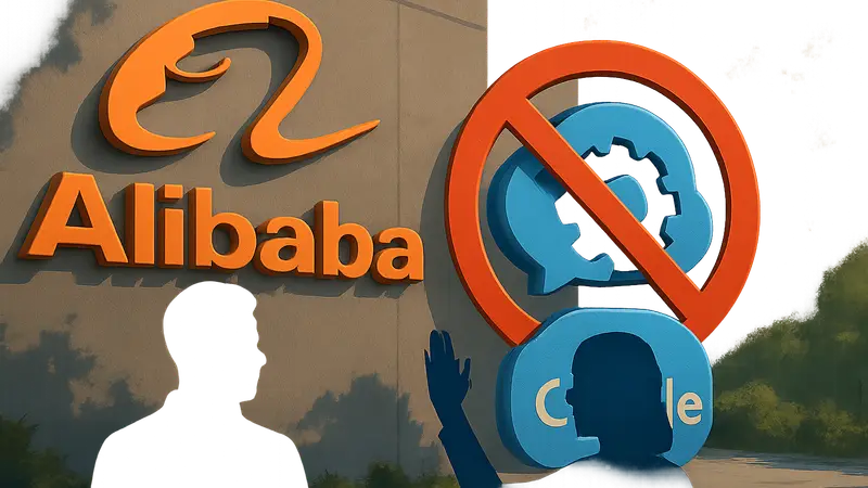 Логотип Alibaba и Claude Code, запрет использования ИИ