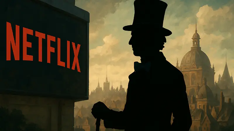 Логотип Netflix и изображение Вилли Вонки
