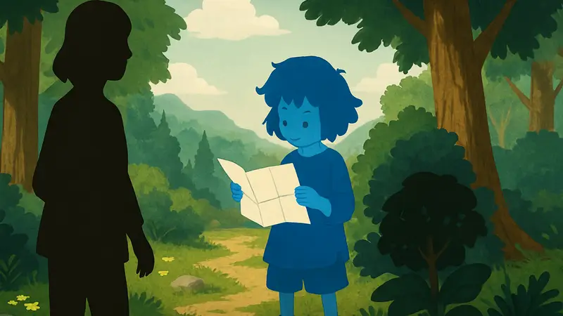 Игровой скриншот из Carto с характерным художественным стилем и персонажами.