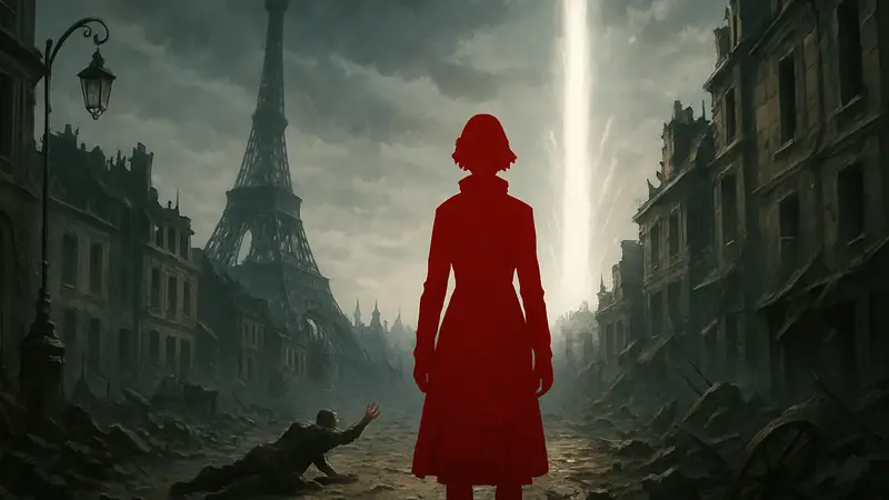 Игровой скриншот из Clair Obscur: Expedition 33, иллюстрирующий концовку или ключевой сюжетный момент