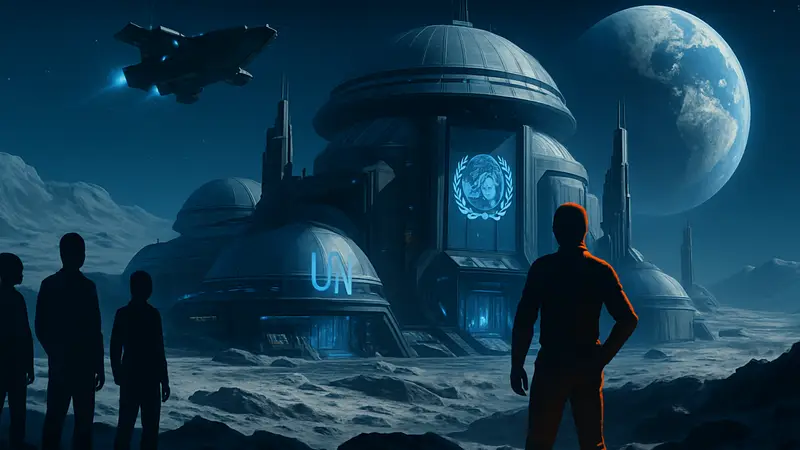 Футуристическая база ООН на Луне из тизера The Expanse: Osiris Reborn.