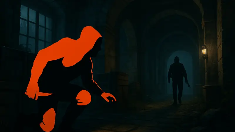 Скриншот из одной из лучших FPS-стелс игр, демонстрирующий скрытное прохождение.