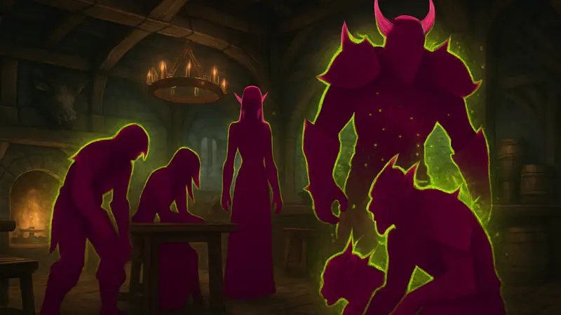 Игровые персонажи World of Warcraft, страдающие от чумы или заражения в таверне.
