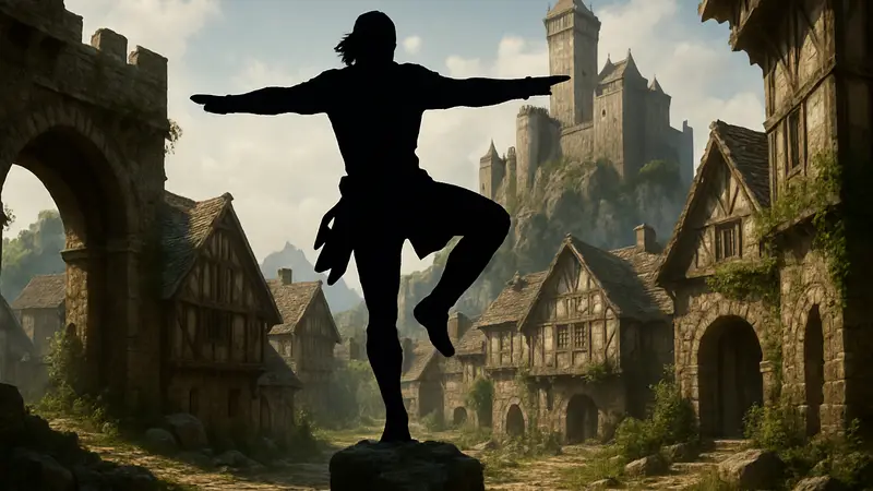 Персонаж Crimson Desert, проходящий испытание на баланс