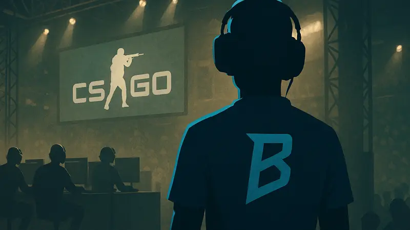 Киберспортсмен headtr1ck в форме команды B8 на турнире по CS:GO