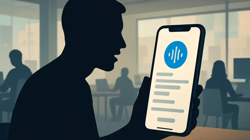 ИИ-приложение для голосового набора текста на экране смартфона