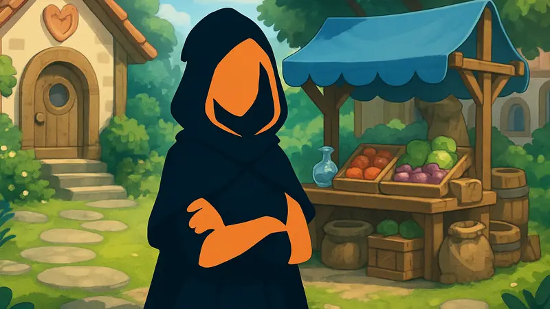 Секретная торговка Дорис из Heartopia, скриншот из игры.