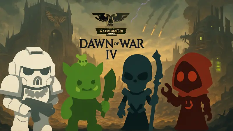 Виниловые фигурки YouTooz по игре Warhammer 40,000: Dawn of War IV: Космические десантники, орки, некроны, Адептус Механикус.