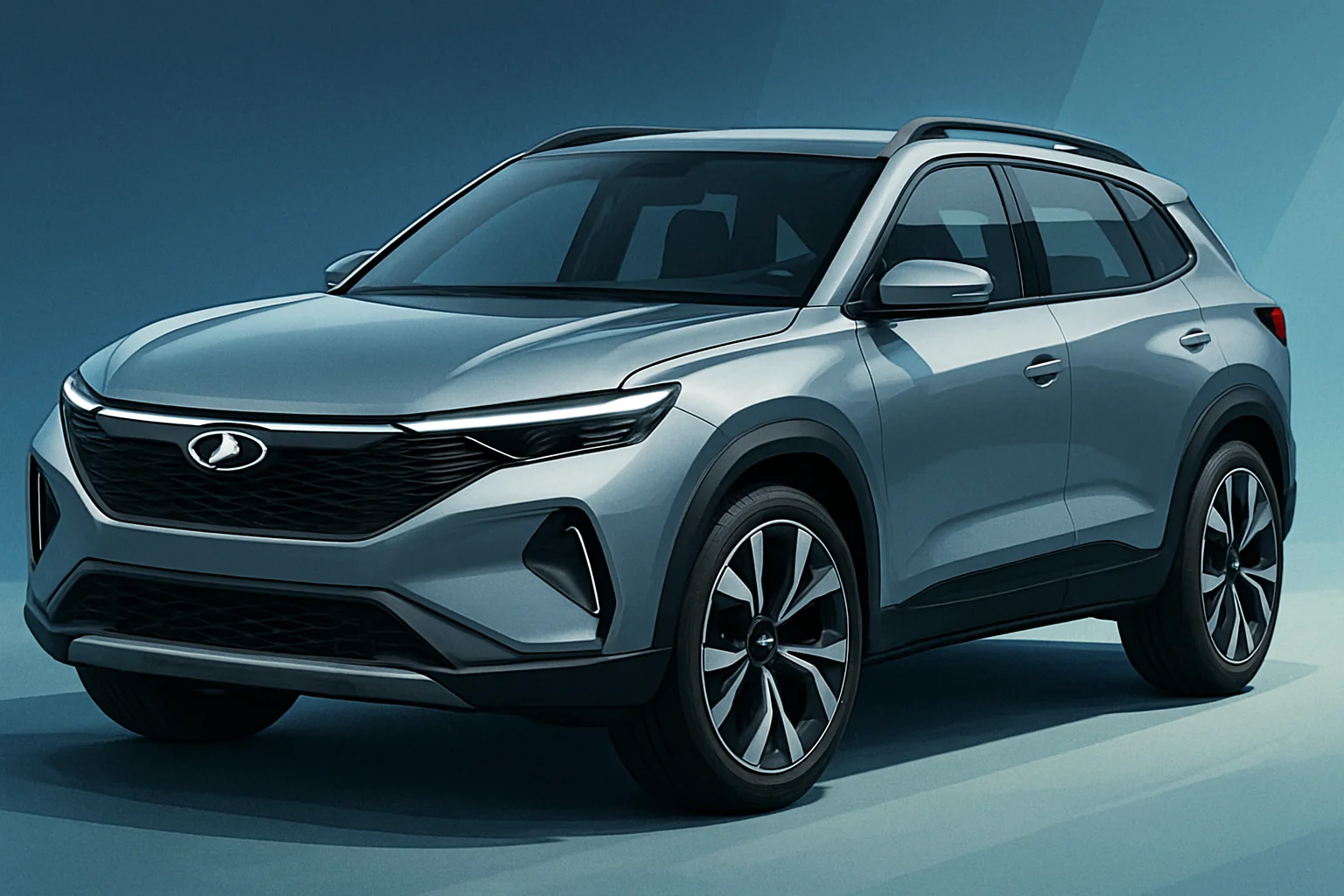 Изображение нового кроссовера Lada Azimut, демонстрирующее его дизайн и современные элементы.
