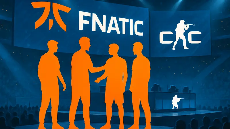 Игроки fnatic на сцене киберспортивного турнира по CS2