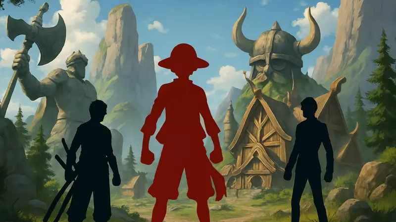 Луффи, Зоро и Санджи из One Piece, готовящиеся к битве на Эльбафе.