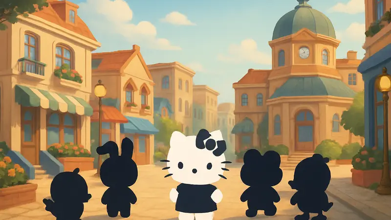 Персонажи Hello Kitty в новом городе из дополнения City Town