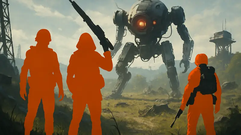 Игровой скриншот из ARC Raiders с футуристическими бойцами