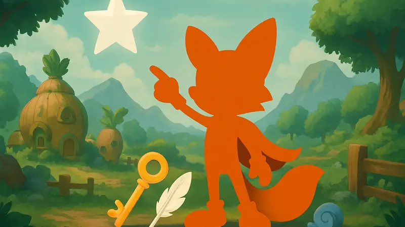 Лаки, главный герой New Super Lucky's Tale, в Veggie Village с коллекционными предметами