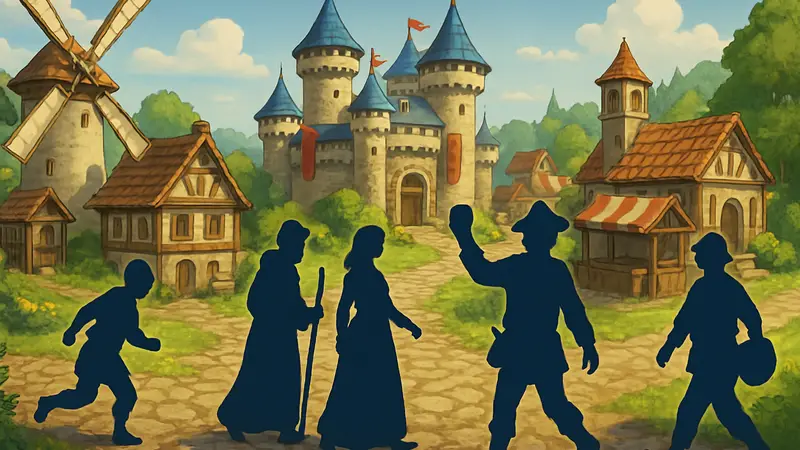 Скриншот из игры Townsmen: A Kingdom Rebuilt, показывающий средневековый город.