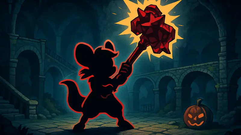 Mina the Hollower, персонаж игры, демонстрирует улучшенное оружие Blaststrike Maul