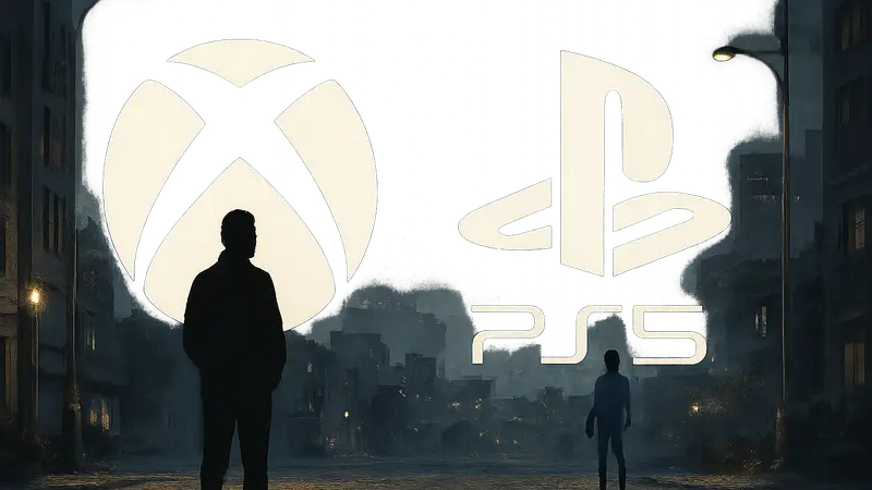 Логотипы Xbox и PlayStation 5, символизирующие пересечение игровых платформ и их потенциальное взаимодействие.