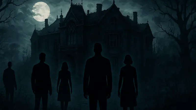 Кадр из сериала "Падение дома Ашеров" на Netflix, готическая атмосфера.