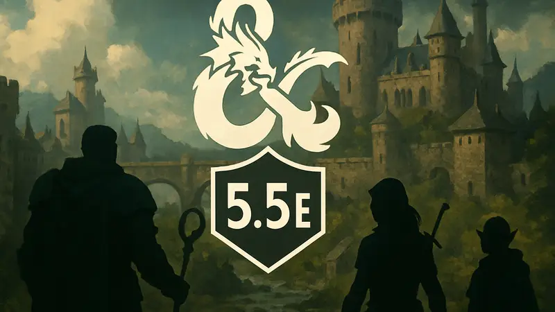Логотип Dungeons & Dragons Beyond с пометкой 5.5e, символизирующий обновление правил.