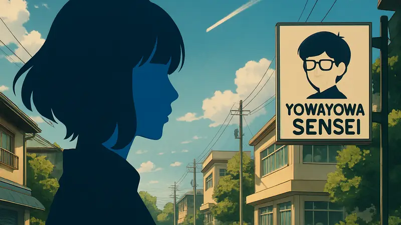 Изображение Daoko или обложка сингла «COMIT COMET», а также логотип аниме Yowayowa Sensei.