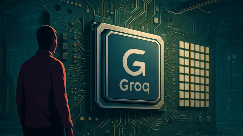 ИИ-чипы Groq: иллюстрация процессора для инференса искусственного интеллекта
