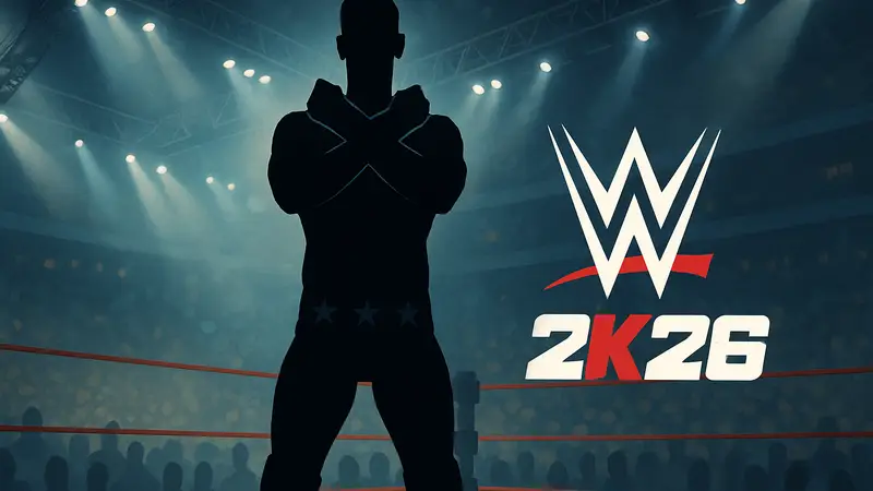 Рестлер CM Punk в своей фирменной позе, как спортсмен обложки видеоигры WWE 2K26.