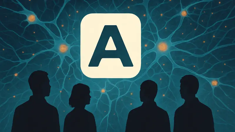 Логотип Anthropic на фоне нейронных сетей, символизирующий высокую оценку