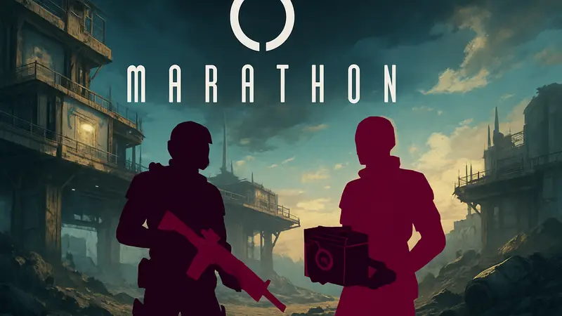 Логотип игры Marathon и иллюстрация нового экспериментального режима со спонсорскими наборами