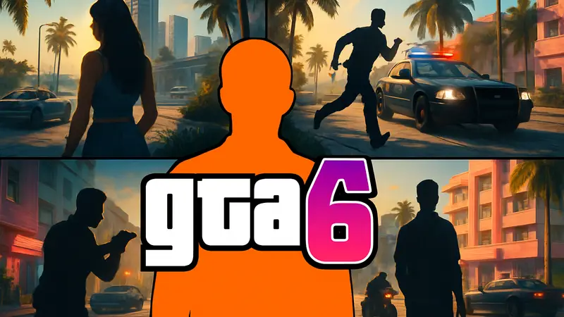Логотип GTA 6 на фоне скриншотов из игры, символизирующих возможную утечку цены от ритейлера Fnac.