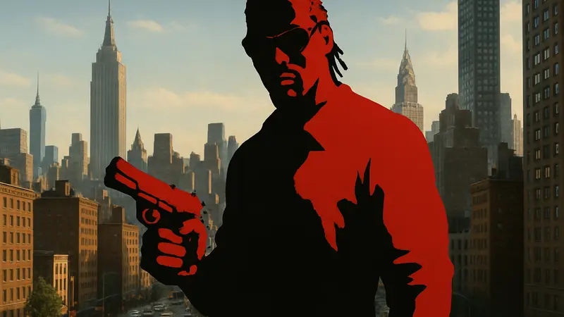 Обложка игры True Crime: New York City с персонажем на фоне города, символизирующая возможное переиздание