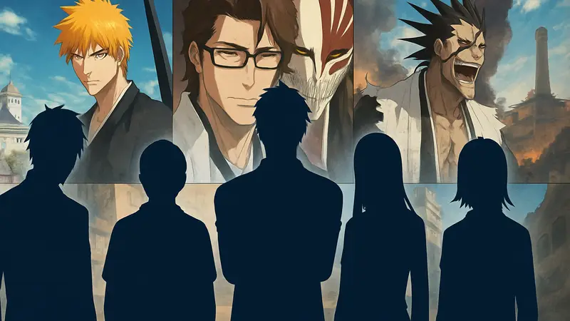 Список персонажей аниме Bleach, которые испортили сериал, на фоне сцен из аниме.