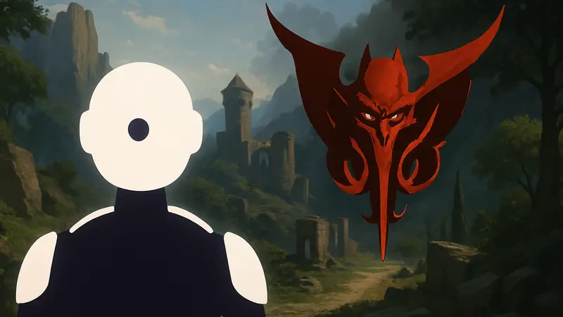 ИИ Grok и логотип Baldur's Gate 3, символ глубокого понимания игры.
