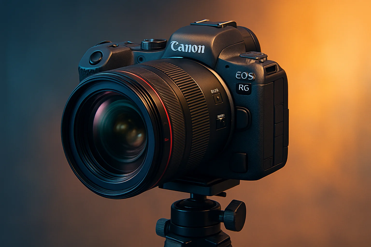 Беззеркальная камера Canon EOS R6 III на штативе, готовая к съемке.