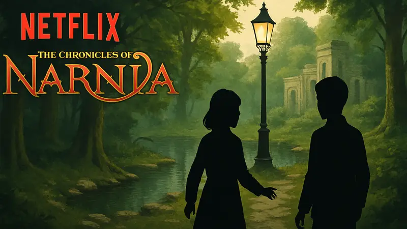 Логотип Netflix "Хроники Нарнии" и кадр из "Племянника чародея", символизирующие перенос релиза.