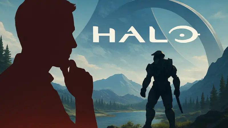 Майк Браун, бывший директор Forza Horizon, и логотип Halo