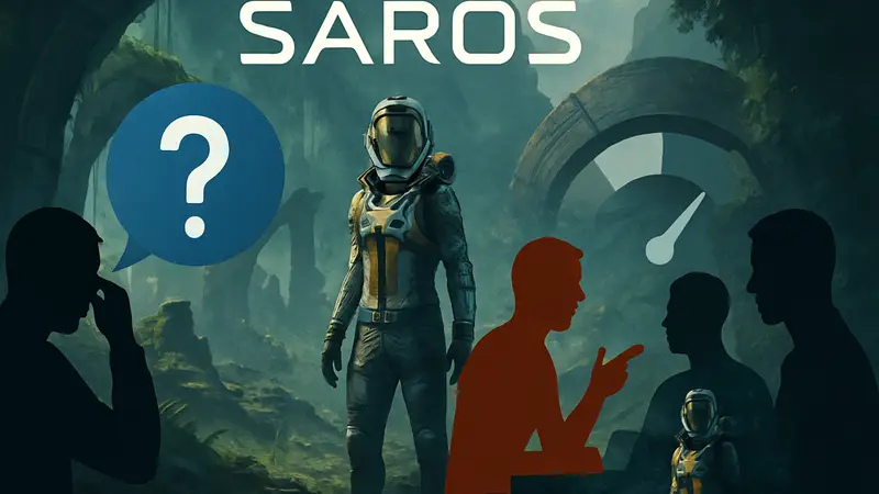 Логотип игры Saros, обсуждаемая сложность и сравнение с Returnal